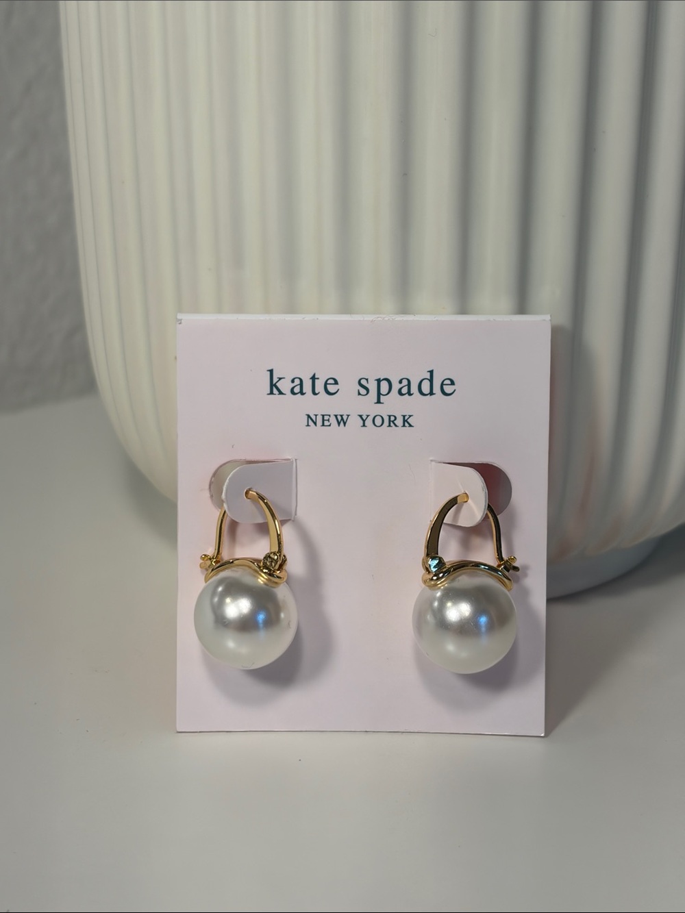 New Kate Spade “Shine On” Pearl Drop Dangle Earrings